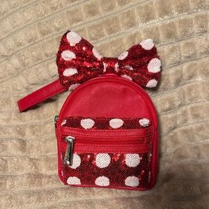 Disney lounge fly Red Polka Dot Mini Backpack with Bow
